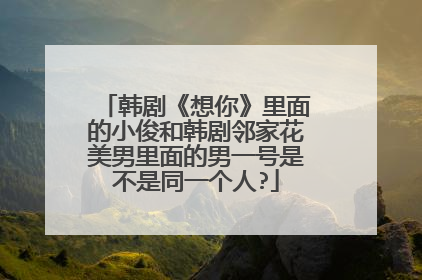 韩剧《想你》里面的小俊和韩剧邻家花美男里面的男一号是不是同一个人?