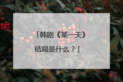 韩剧《某一天》结局是什么？