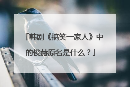 韩剧《搞笑一家人》中的俊赫原名是什么？