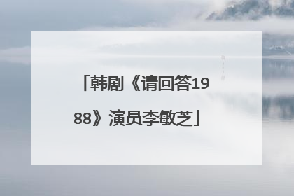 韩剧《请回答1988》演员李敏芝