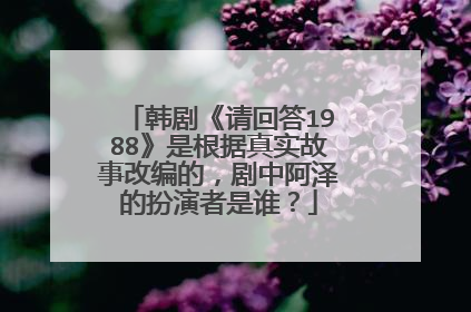 韩剧《请回答1988》是根据真实故事改编的,剧中阿泽的扮演者是谁?
