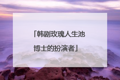 韩剧玫瑰人生池博士的扮演者