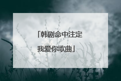 韩剧命中注定我爱你歌曲