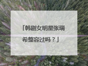 韩剧女明星张瑞希整容过吗?