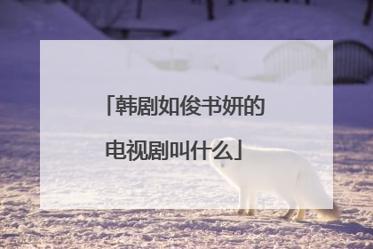 韩剧如俊书妍的电视剧叫什么