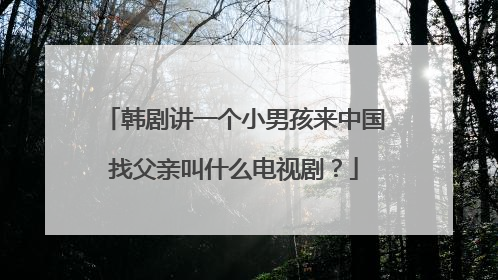 韩剧讲一个小男孩来中国找父亲叫什么电视剧？