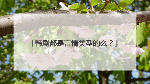 韩剧都是言情类型的么？