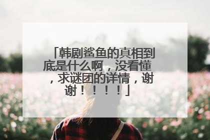 韩剧鲨鱼的真相到底是什么啊,没看懂,求谜团的详情,谢谢!!!!