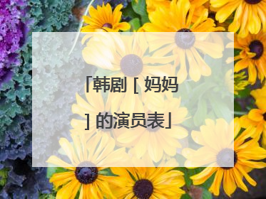 韩剧［妈妈］的演员表