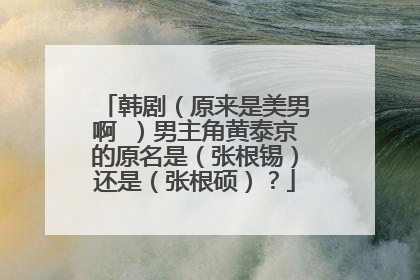 韩剧（原来是美男啊 ）男主角黄泰京的原名是（张根锡）还是（张根硕）？