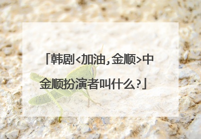 韩剧<加油,金顺>中金顺扮演者叫什么?