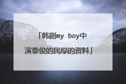韩剧my boy中演泰俊的民厚的资料