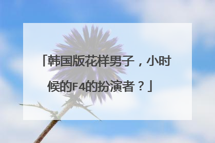 韩国版花样男子，小时候的F4的扮演者？