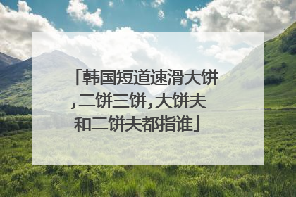 韩国短道速滑大饼,二饼三饼,大饼夫和二饼夫都指谁