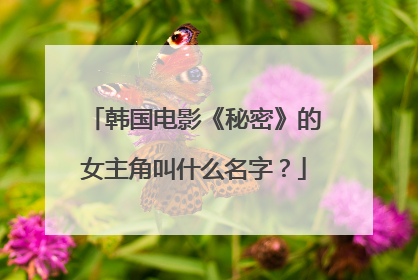 韩国电影《秘密》的女主角叫什么名字？