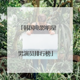 韩国电影明星男演员排行榜