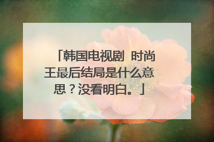 韩国电视剧 时尚王最后结局是什么意思？没看明白。