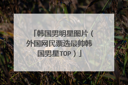 韩国男明星图片（外国网民票选最帅韩国男星TOP）