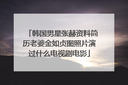韩国男星张赫资料简历老婆金如贞图照片演过什么电视剧电影