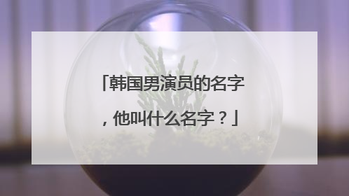 韩国男演员的名字,他叫什么名字?