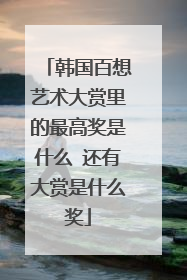 韩国百想艺术大赏里的最高奖是什么 还有大赏是什么奖