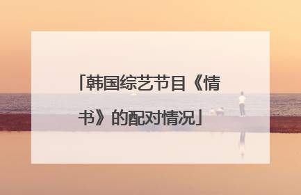 韩国综艺节目《情书》的配对情况