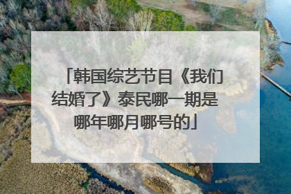 韩国综艺节目《我们结婚了》泰民哪一期是哪年哪月哪号的