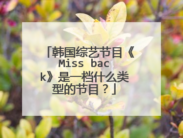 韩国综艺节目《Miss back》是一档什么类型的节目？