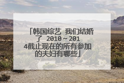 韩国综艺 我们结婚了 2010~2014截止现在的所有参加的夫妇有哪些