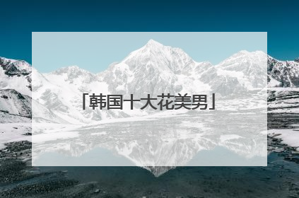 韩国十大花美男