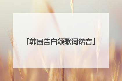 韩国告白颂歌词谐音