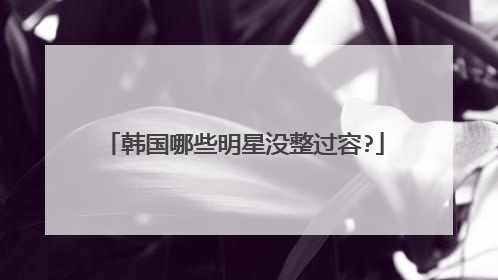 韩国哪些明星没整过容?