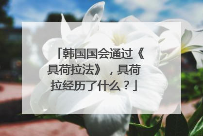 韩国国会通过《具荷拉法》，具荷拉经历了什么？