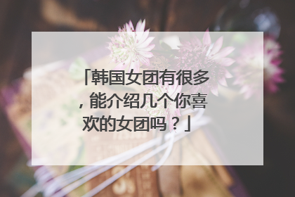 韩国女团有很多，能介绍几个你喜欢的女团吗？