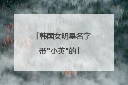 韩国女明星名字带