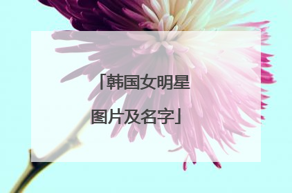 韩国女明星图片及名字