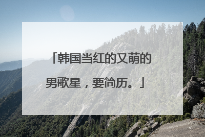 韩国当红的又萌的男歌星,要简历。