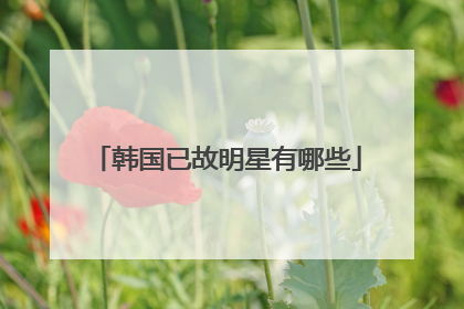 韩国已故明星有哪些