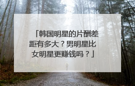 韩国明星的片酬差距有多大？男明星比女明星更赚钱吗？