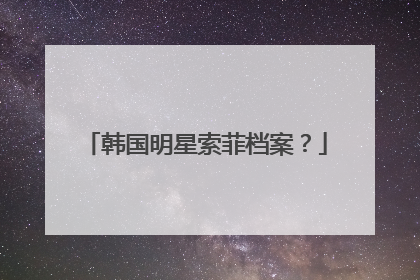 韩国明星索菲档案？