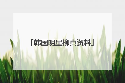 韩国明星柳真资料