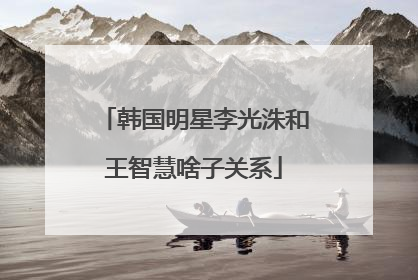 韩国明星李光洙和王智慧啥子关系