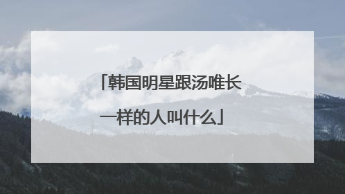 韩国明星跟汤唯长一样的人叫什么