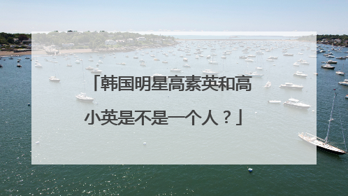 韩国明星高素英和高小英是不是一个人？