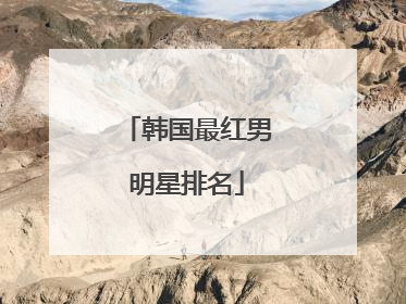 韩国最红男明星排名