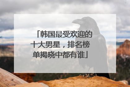 韩国最受欢迎的十大男星,排名榜单揭晓中都有谁