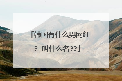 韩国有什么男网红? 叫什么名??