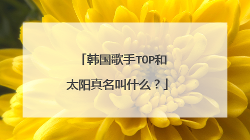 韩国歌手TOP和太阳真名叫什么？