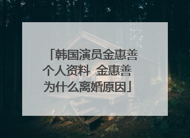 韩国演员金惠善个人资料 金惠善为什么离婚原因