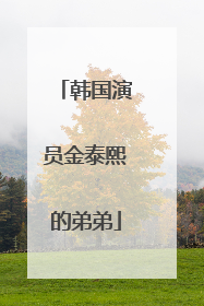 韩国演员金泰熙的弟弟